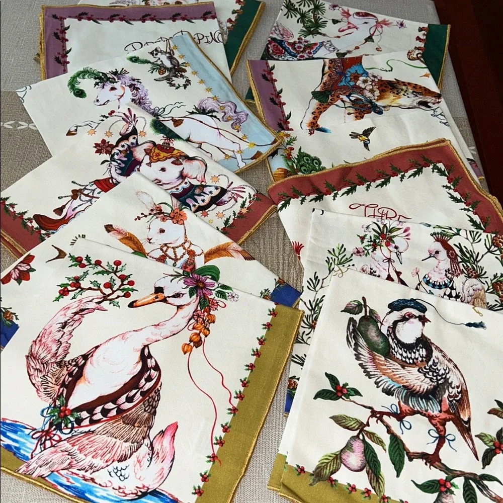 Phannapast Taychamaythakool x Anthropologie 12 Days of Christmas cotton napkins